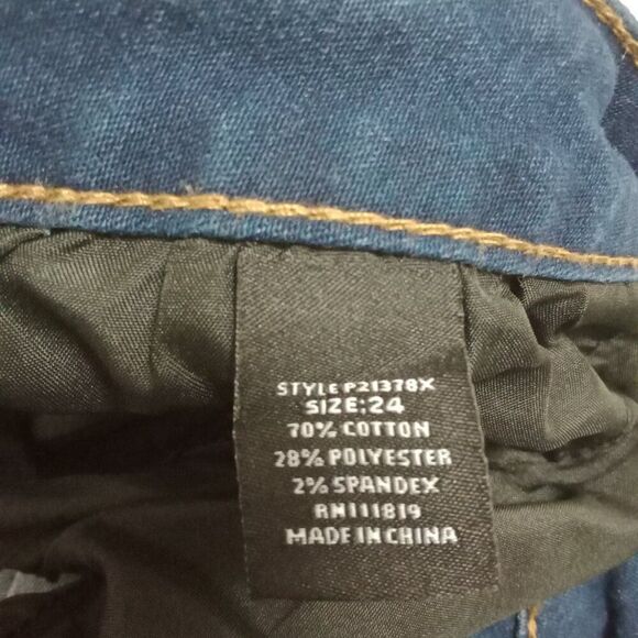 Stretch Skinny Jeans Medium Wash Plus Size 24 - Picture 7 of 8